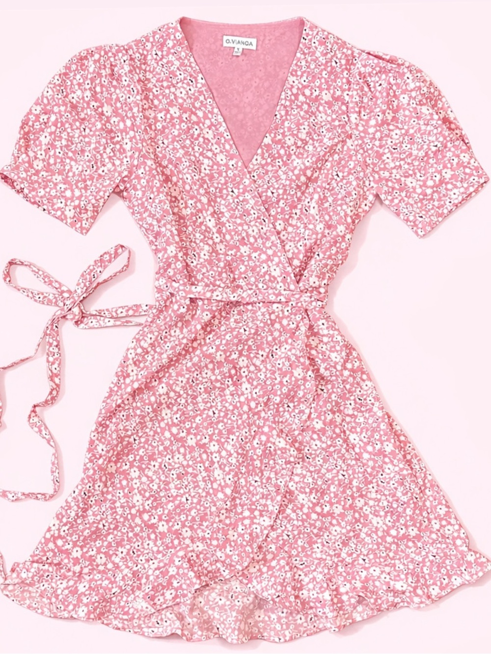 Dolls Kill Fairy Affair Wrap Dress S Ditsy Floral Ruffle Cottagecore Feminine